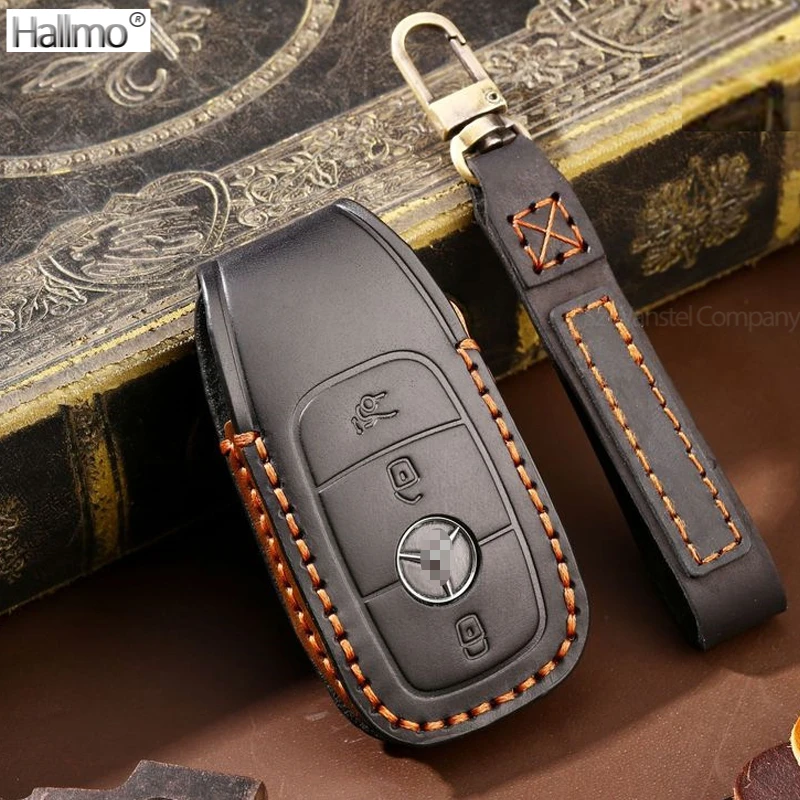 

Кожаный чехол для автомобильного ключа, чехол для ключа для Mercedes Benz A B C E S G GLS Class W177 W205 W213 W222 G63 X167 Maybach AMG