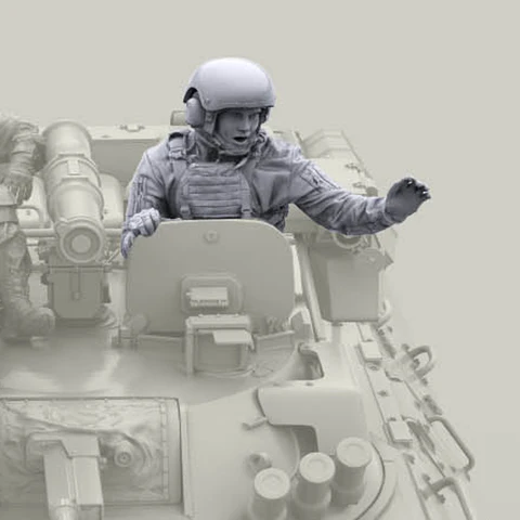 Корпус танка российской армии 1/35, модель солдата из смолы, военные темы, комплект в разобранном и неокрашенном виде