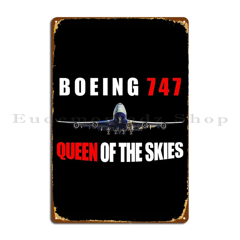 Металлический плакат Боинг 747 &quotКоролева неба&quot с дизайном настенной кухонной
