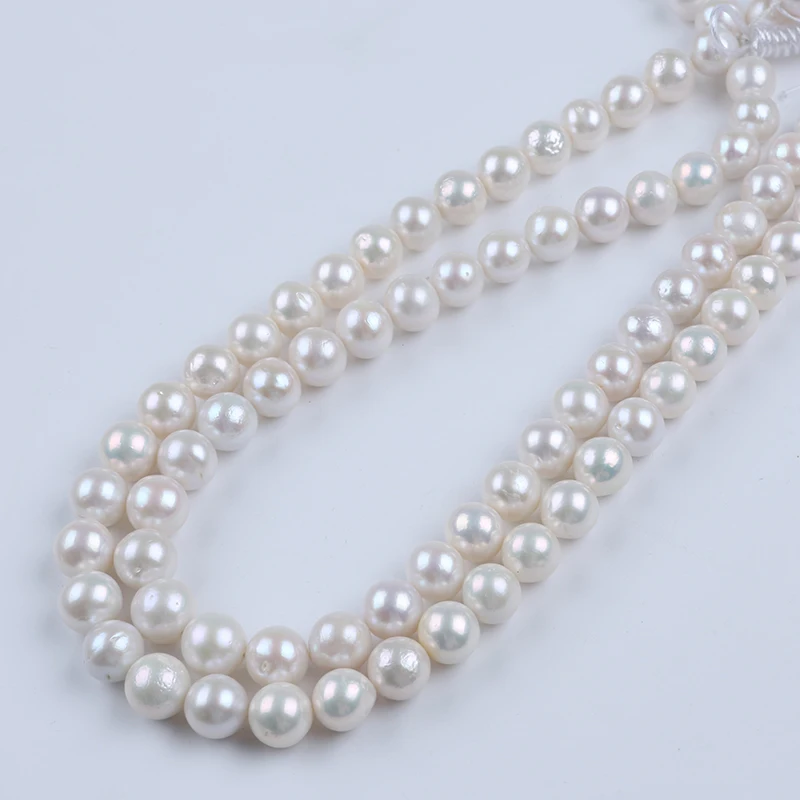 В наличии круглый жемчуг Эдисона 10-12 мм белый натуральный пресноводный ожерелье