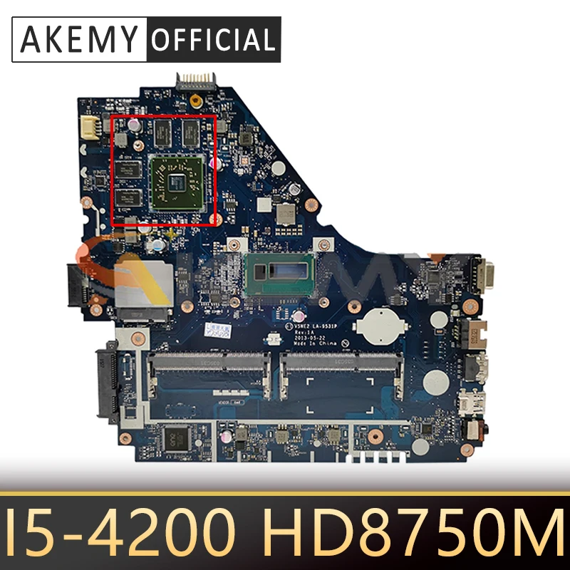 

Материнская плата для ноутбука Acer E1-572 V5-561G V5WE2 с процессором I5-4200 HD8750M GPU 100% полностью протестирована