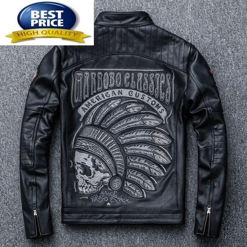 

Мужская винтажная куртка из натуральной воловьей кожи, мотоциклетные Байкерские Куртки из натуральной кожи, Весна 100%