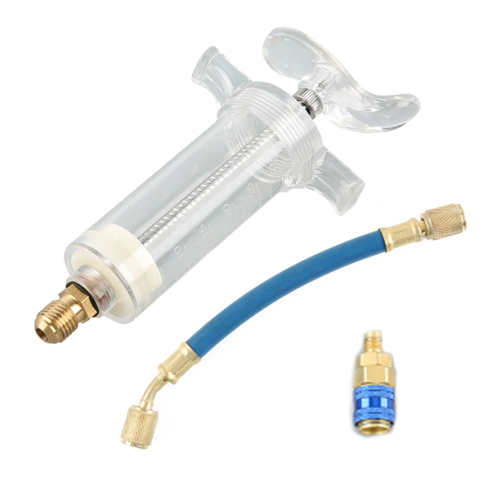 

1/4 inch Air Conditioner Oil Inject Tool Dye Inject Device Quick Coupler Hand Turn Screw-in Coolant Filling Tube Injection Tool