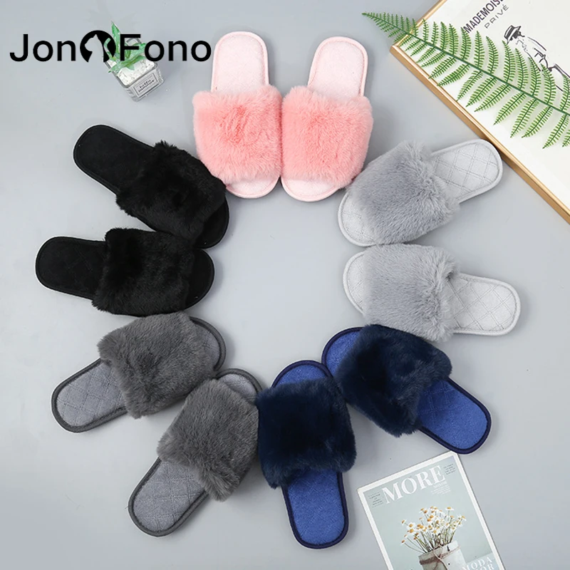 

JonoFono 2023 Women Shoes Plush Fur Warm Winter Indoor Shoes For Woman Fashion Cool Daily Ins Female Footwear