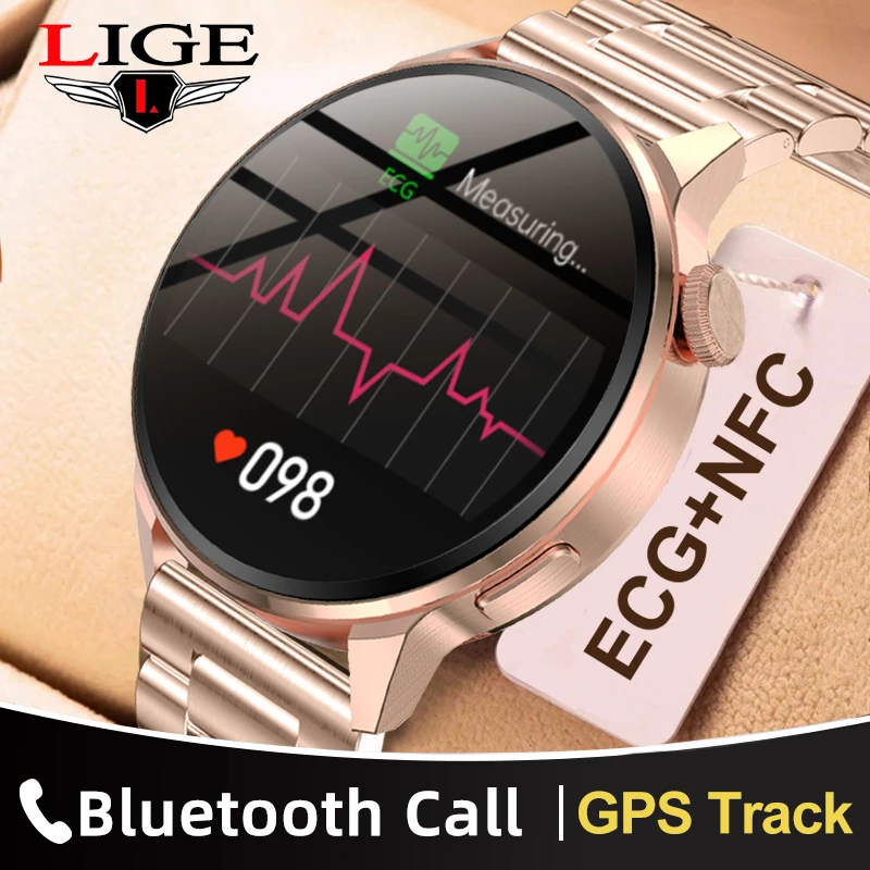 

Смарт-часы LIGE NFC мужские спортивные, Модные Смарт-часы с GPS и функцией отслеживания движения, с Bluetooth, с индивидуальным циферблатом, для Android и ...