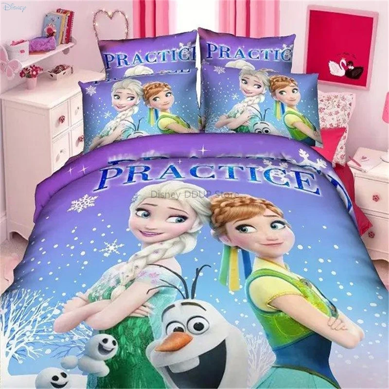 

New Frozen Anna Elsa Princess Bedding Set Single Twin Full Size Bed Linen Children Boys Girls Duvet Cover Bed Sheet Pillowcases