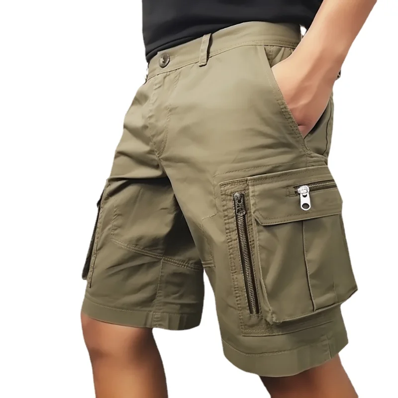 

Men Cargo Shorts Stretch Washed Vintage Have Belted and Pockets