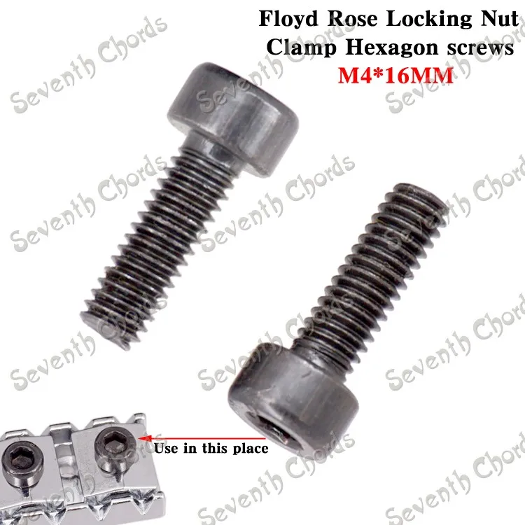 6 Pcs M4*16mm Electric Guitar Locking Nut Clamp Hexagon screws Black / LJLS-M4-16