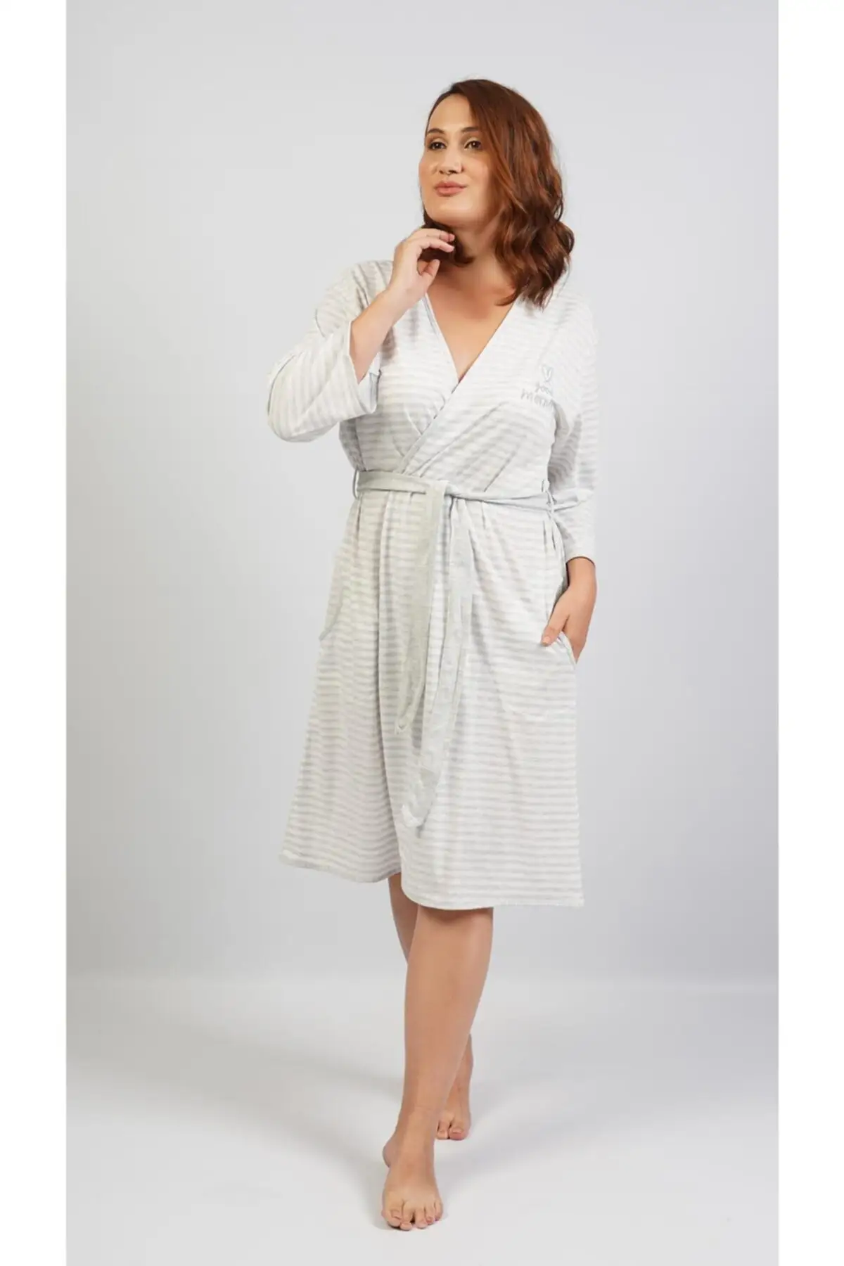 

Dressing Gown Large Size Combed Gray Melange Fashion Robe Robe Robe Sexy Peignoir Kimono Bride Sleepwear Night Gown