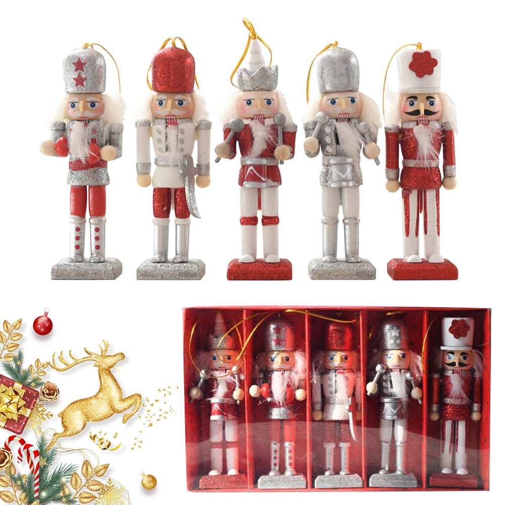 5 шт. деревянные рождественские фигурки Щелкунчика солдатик рождественское