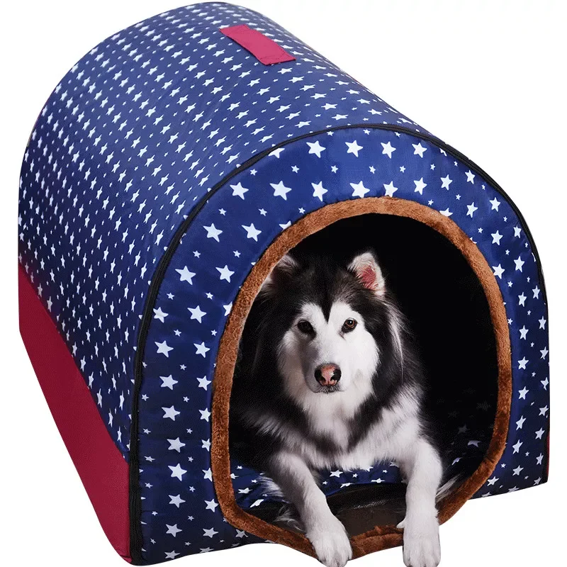 

NEW2023 New Warm Dog House Comfortable Print Stars Kennel Mat For Pet Puppy Foldable Cat Sleeping Bed high quality pet products