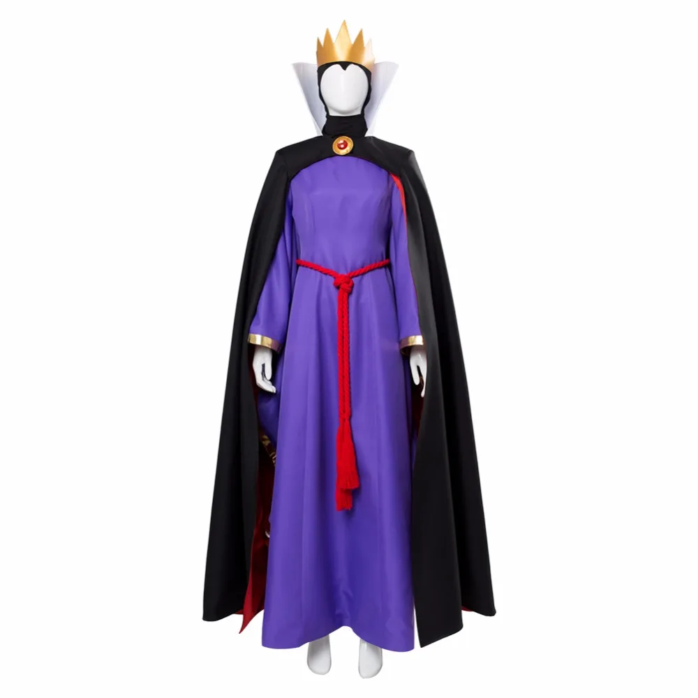 The Snow White Evil Queen Cosplay Costume with Crown Evil Queen Costume Dress Halloween Carnival Costume