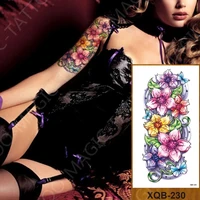 sexy flower temporary tattoos for women body realistic fake black rose waterproof tattoos art painting arm legs tattoos sticker