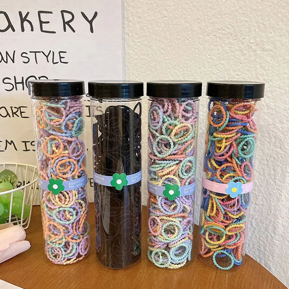 

300 шт./коркорт. Красочная винтажная резинка для волос мини Эластичный милый головной убор детские круглые волосы в Корейском стиле