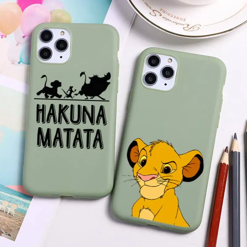 Телефонный чехол Hakuna Matata с симбой Король Лев для iphone 13 12 11 Pro Max Mini XS 8 7 6 6S Plus X SE20 XR