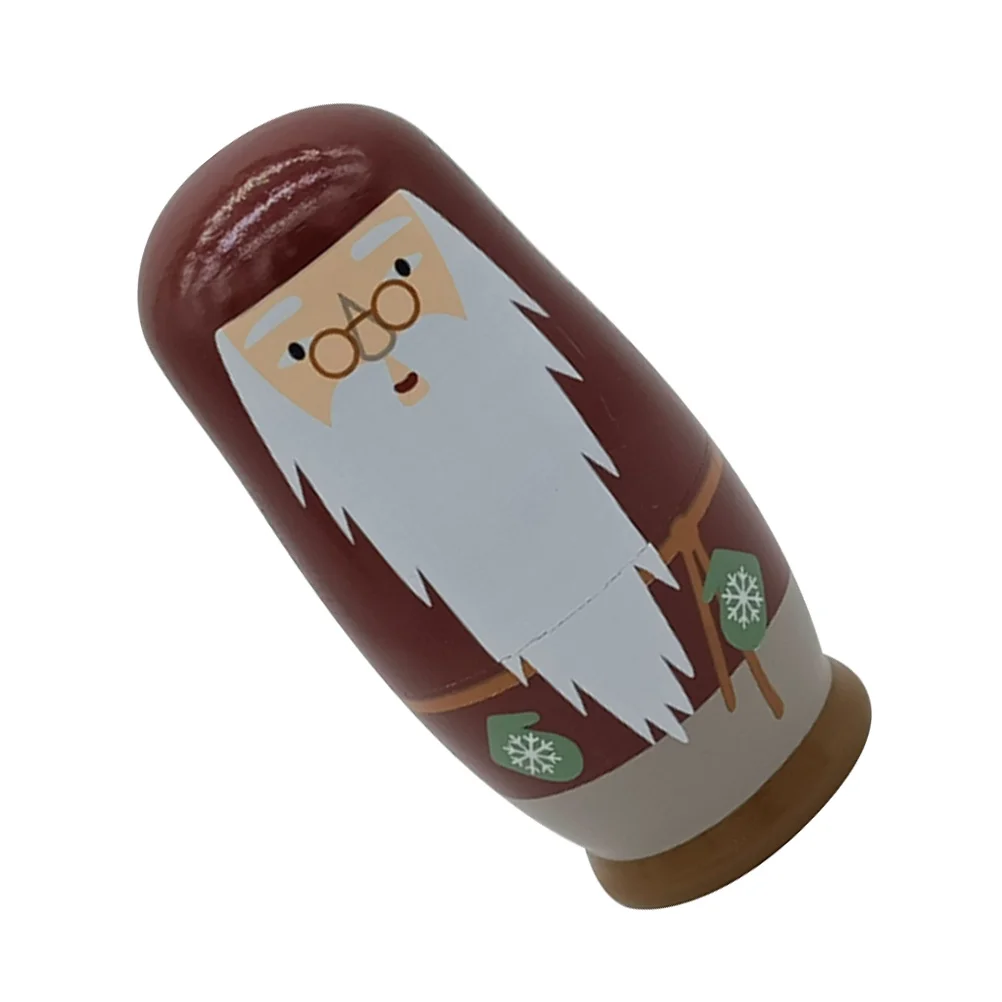 

Christmas Wood Handicraft Wooden Painted Dolls Home Décor Accents Stacking Toys