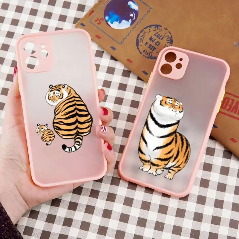 

Cute cartoon tiger Luck year Phone Case matte transparent For iphone 7 8 11 12 13 plus mini x xs xr pro max cover