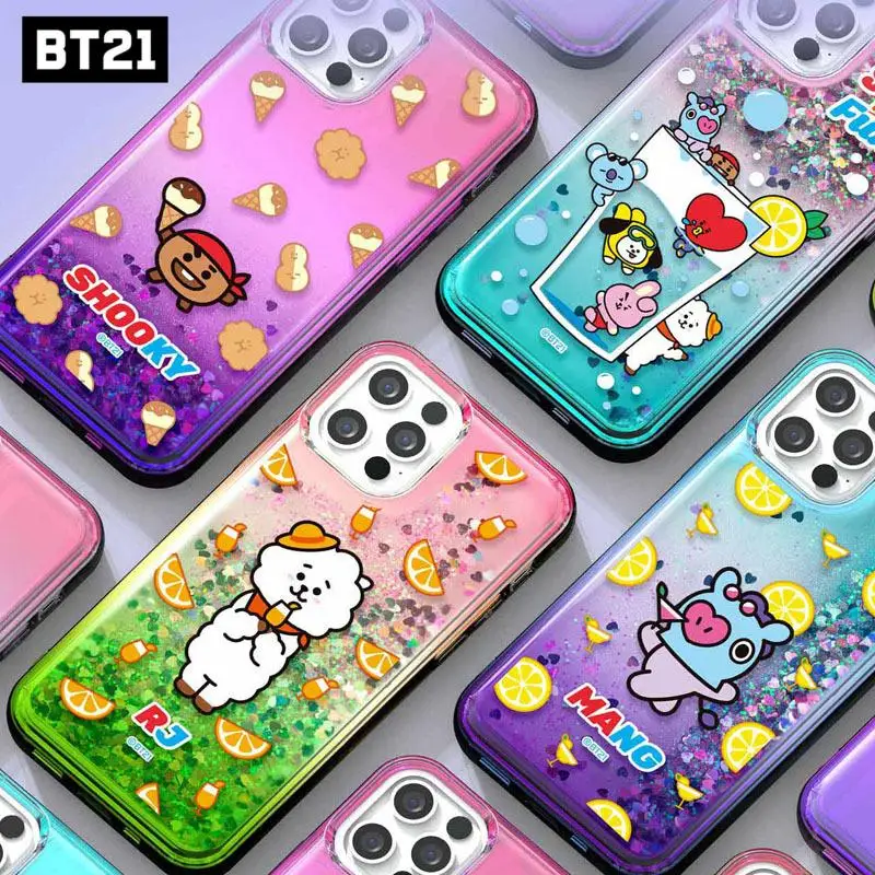 

Cartoon Coco Bt21 Phone Case Suitable for Iphone13 Iphone12/12Pro Iphone12Promax Mobile Phone Soft Glitter Quicksand Soft Cover