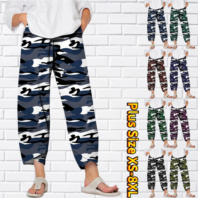 

2023 New Pants Fashion Women's Straight Leg Pants Casual Daily Side Pocket Full Length Comfortable Large Size Loose Pants XS-8XL