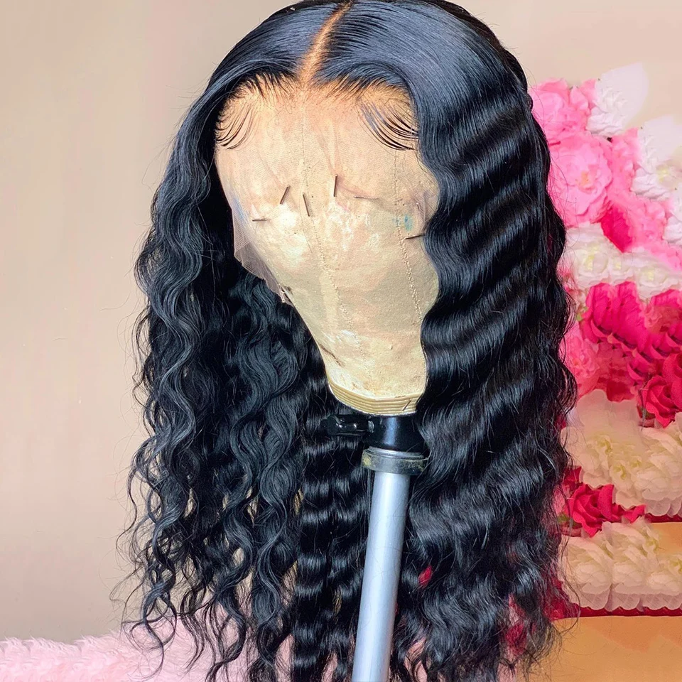 180%Density 26Inch Long Natural Wave Synthetic Lace Front Wig For Women With Baby Hair Heat Resistant Fiber Hair Daily Wear Wigs