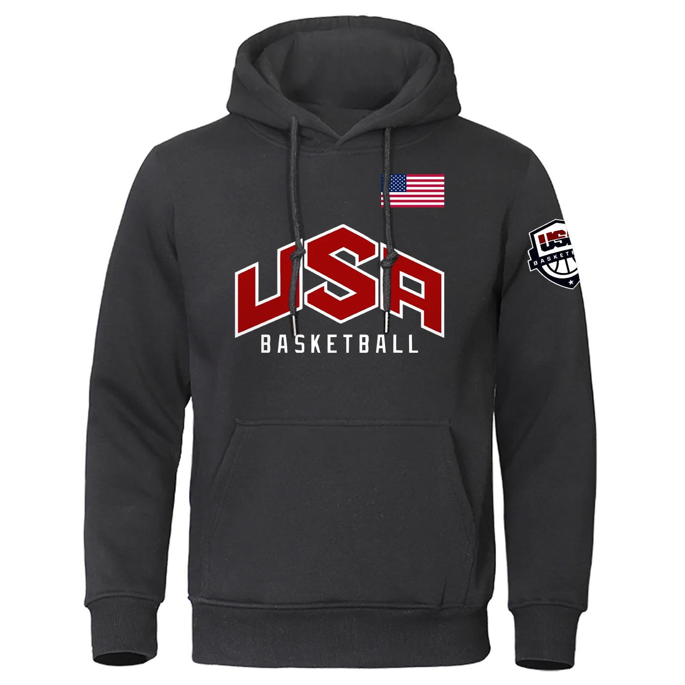 

USA Basketballer Printed Hoodie Men Sport Oversized Full Sleeve Fleece Comfortable Clothes Autumn Fashion Sweatshirts Hooded Man