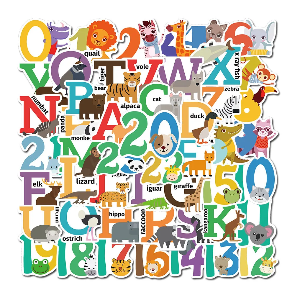 

50 шт., наклейки-граффити в виде животных