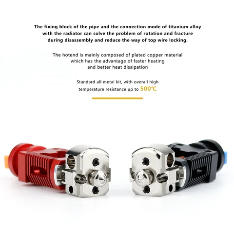 Комплект Hotend Red Lizard V5 Pro V6 в сборе, биметаллический терморазрыв, медь для CR-10 CR10S Ender-3 V2 Ender-3, часть 3D-принтера