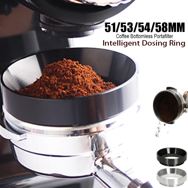 

Aluminum Smart Coffee Dosing Ring for Beer Mug Coffee Powder Tool Espresso Barista for 51 53 54 58MM Coffee Filter Tamper