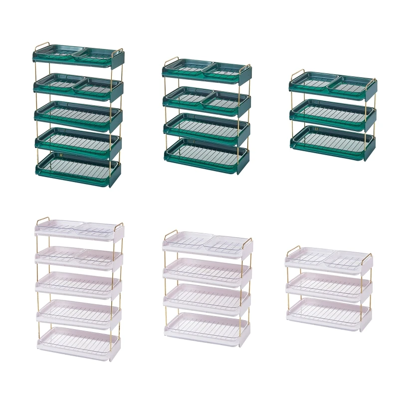 

Kitchen Shelf Multi-tiers with Clear Plates Home Food Preparation Tray
