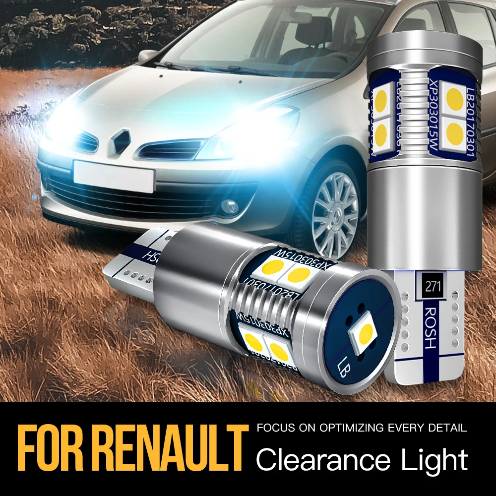 

2x W5W T10 Canbus LED Clearance Light Parking For Renault Clio 2 3 4 Koleos Logan Laguna Master Megane Sandero 1 Thalia Twingo
