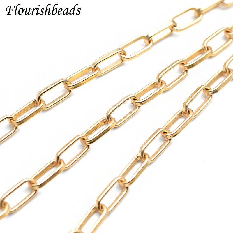 10m Matte Gold Color 4x9mm Square shape Chains for Men Women Wheat Figaro Rope Cuban Link Chain