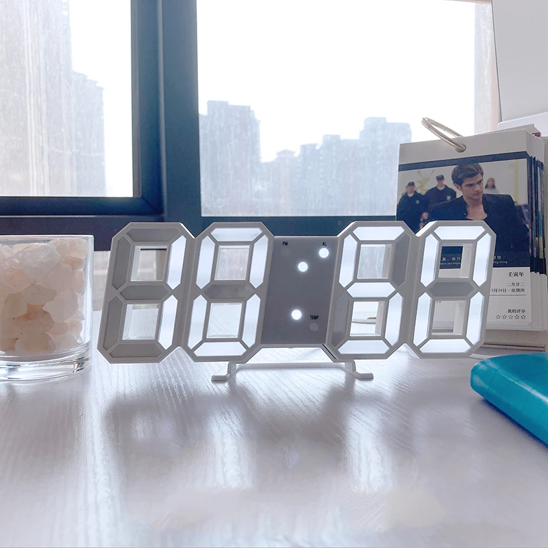 

LED Digital Clocks Alarm Nordic Wall Clocks Hanging Watch Snooze Table Clocks Calendar Thermometer Electronic Digital Clocks