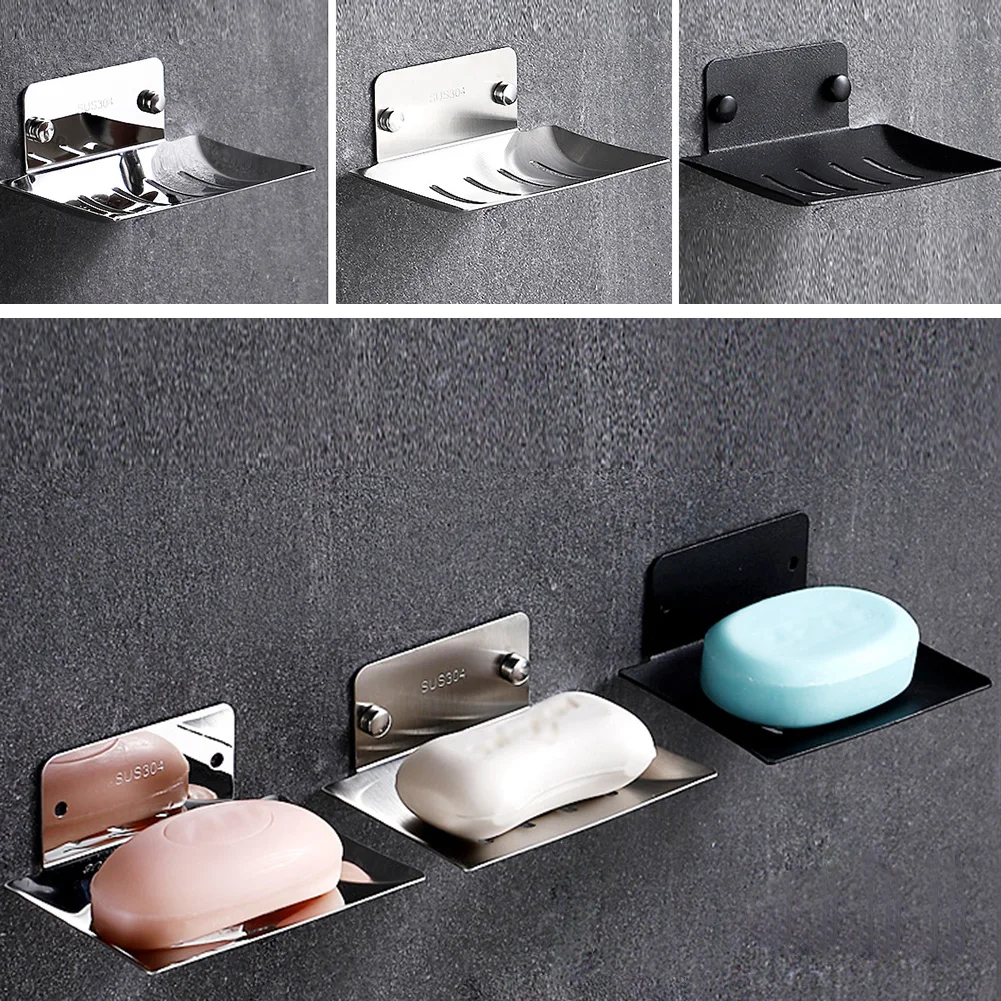 

Toilet Soap Holder Drain Soap Dispenser Wall-mounted Soap Holder Stainless Steel Soap Box Soap Rack Punch-Free Soap Dish