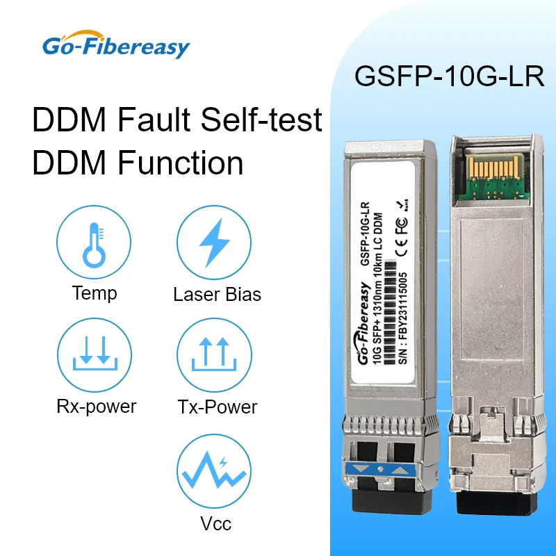 Фото 10G LR 10 км SFP модуль приемопередатчика SMF 1310 нм дуплексный LC SFP + оптоволоконный модуль для Cisco SFP-10G-LR, Mikrotik, Ubiquiti Switch №4