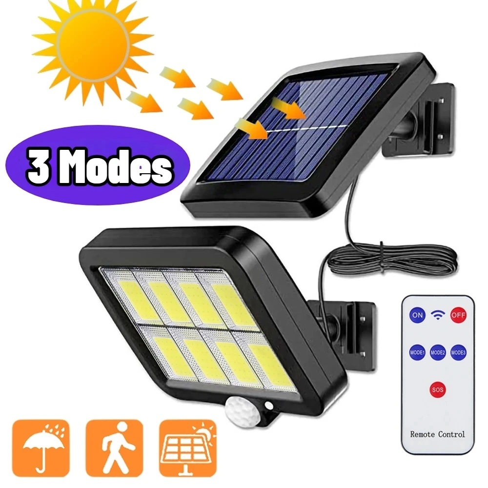 

56/160COB LED Solar Outdoor Lights Motion Sensor IP65 Waterproof Garden Yard Country House Wall Lamp With Warm Light Decoration
