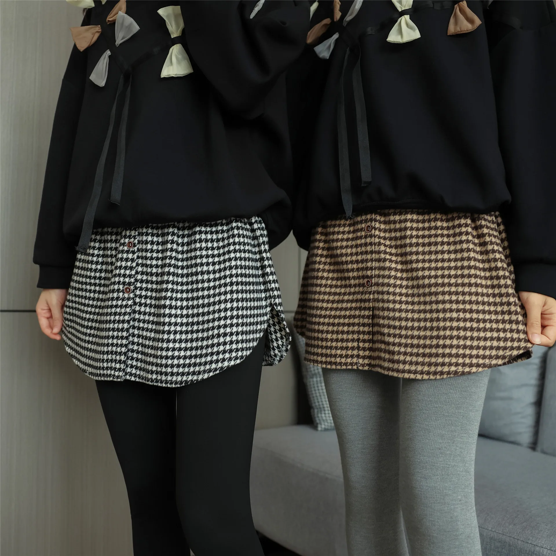 

Модные мини-юбки, юбки с имитацией удлинителя для женщин, юбки с имитацией подола, Свитера с эластичной резинкой на талии, мини-юбка с подолом