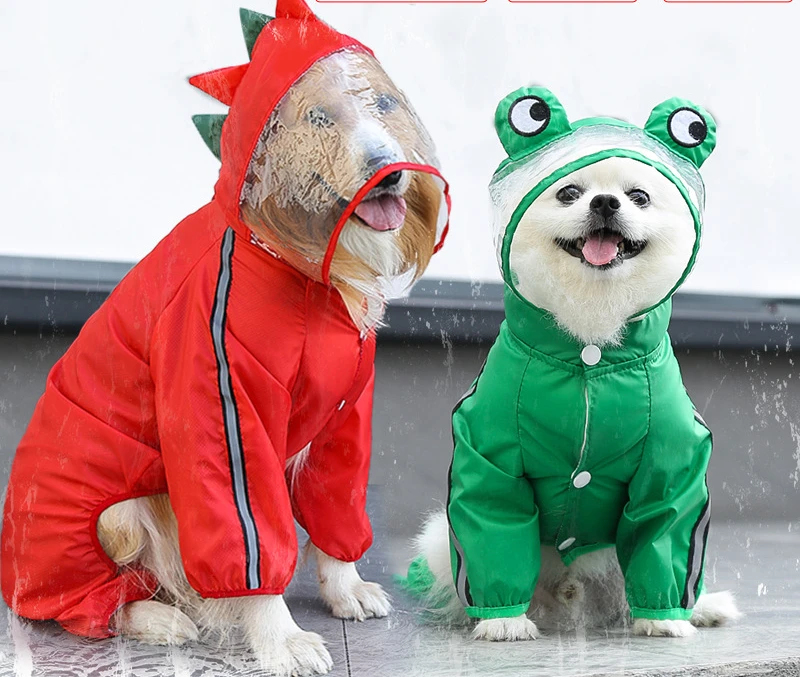 

Big Dog Raincoat Clothes Golden Retriever Baggo Labrador Cat Four-legged Raincoat Outdoor Waterproof Supplies Clothes for Pets