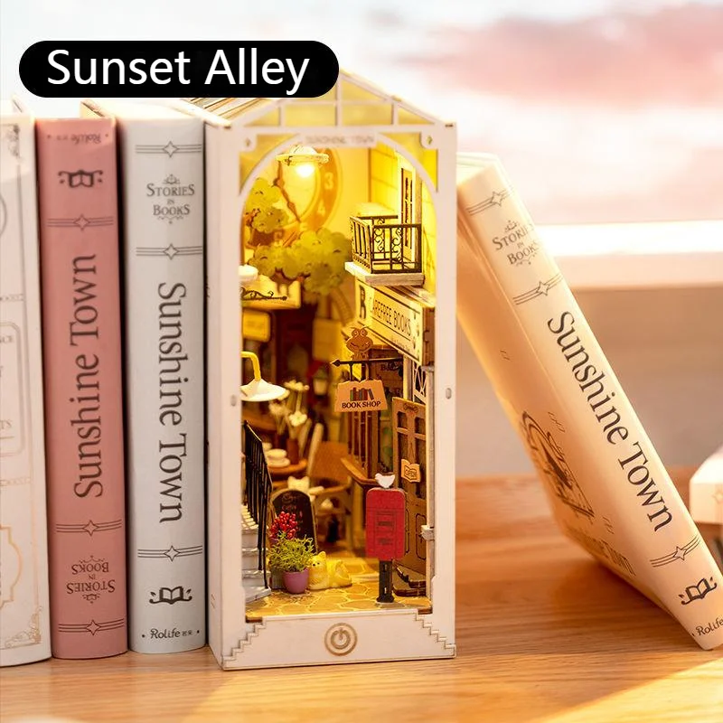 diy book nook kit wooden magic harry cabin bookshelf model 3d calligraphy dollhouse art house room decoration toy creative gifts free global shipping
