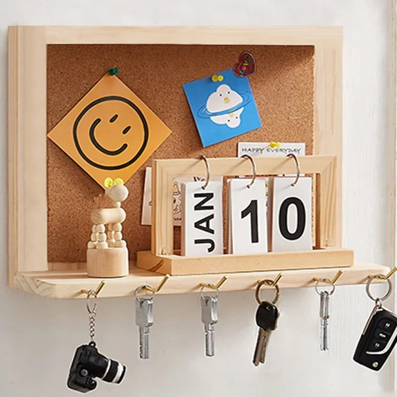 Доска для сообщений из цельного дерева 2-уровневые веерообразные полки ротанга