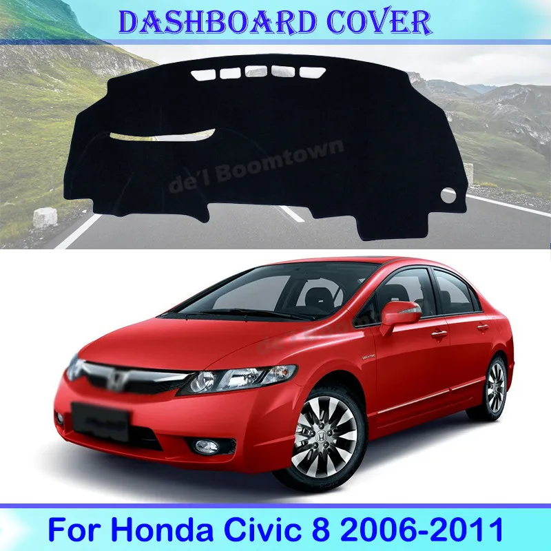 

Чехол для приборной панели автомобиля, защитная накладка для Honda Civic 8 2006-2011 FB FK FA FD, аксессуары высокого качества, искусственная Обложка