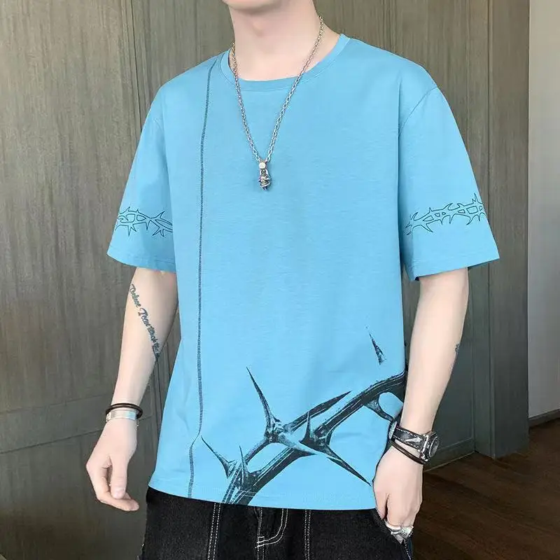 

W2255- New men's simple personalized embroidered logo T-shirt.