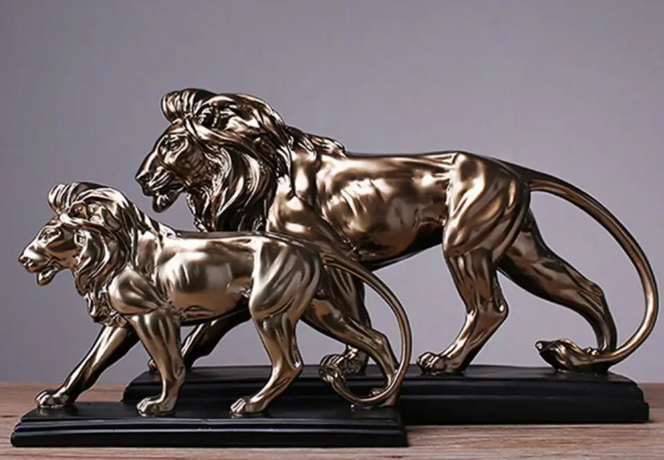 African Ferocious Lion Statue Resin Domineering Animal Lion  Accessories  Gift Statueroom Art Statue