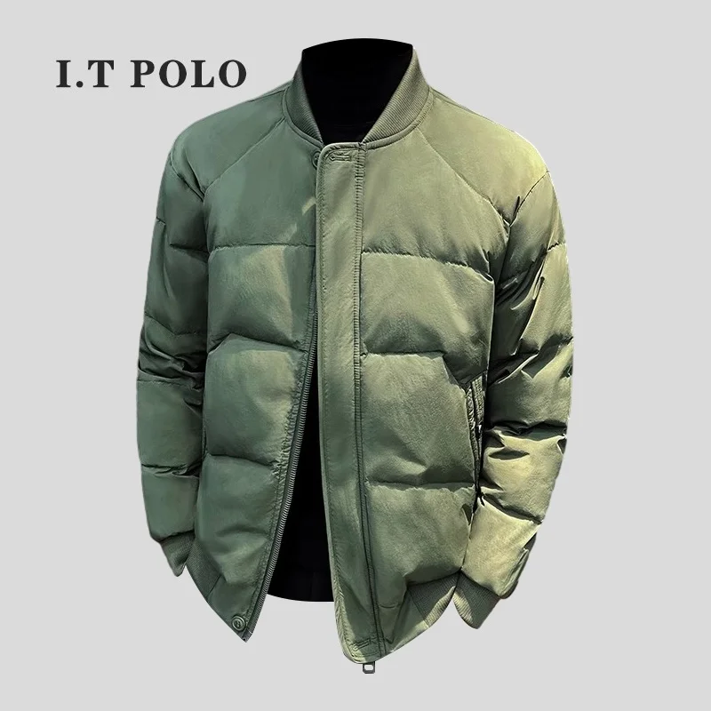 I. Мужская пуховая куртка T-Polo ~ с Бейсбольным воротником новинка осень-зима 2023