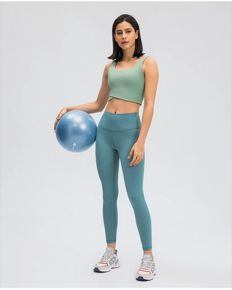 LuluYoga Fitness Women's Pants Breathable Cycling Gym Trainning  Sport Leggings High Waist Sportswear Push Up Naked Tights