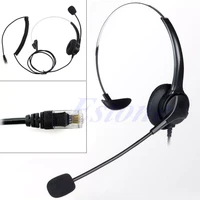 4 pin rj11 monaural corded operator call center telephone headset headphone bk earbuds high quality