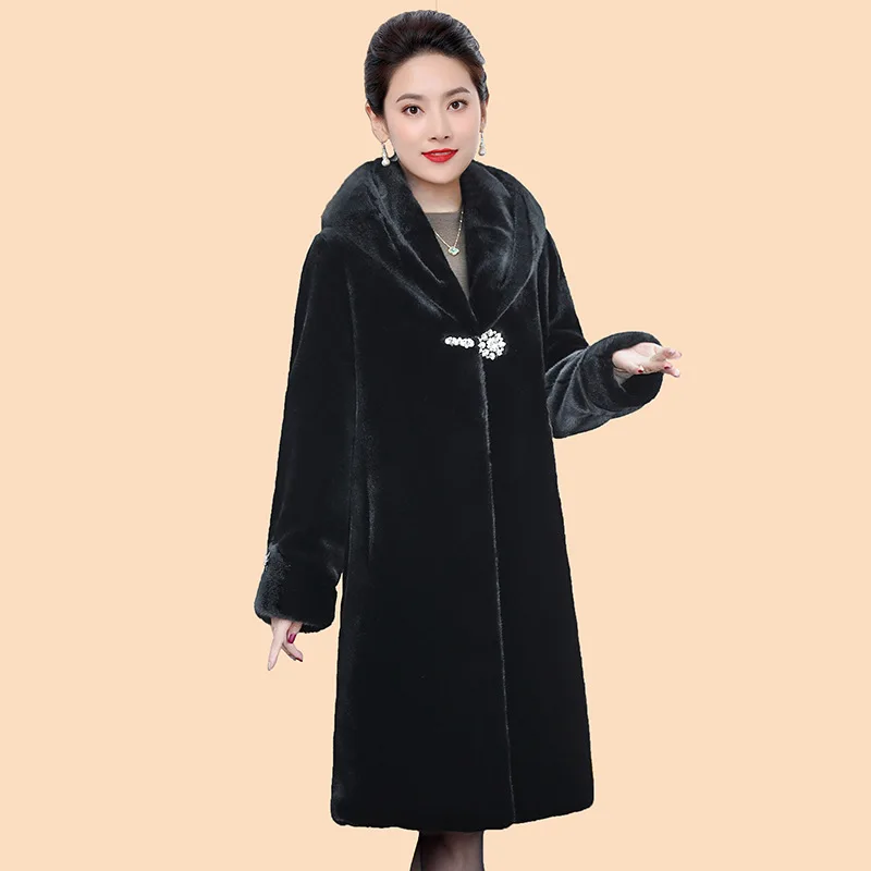 Natural Fur Coats Winter Women Mink Fur Coat Female Genuine Leather Jackets Ladies Oversize Warm Thick Detachable Long 2020 New