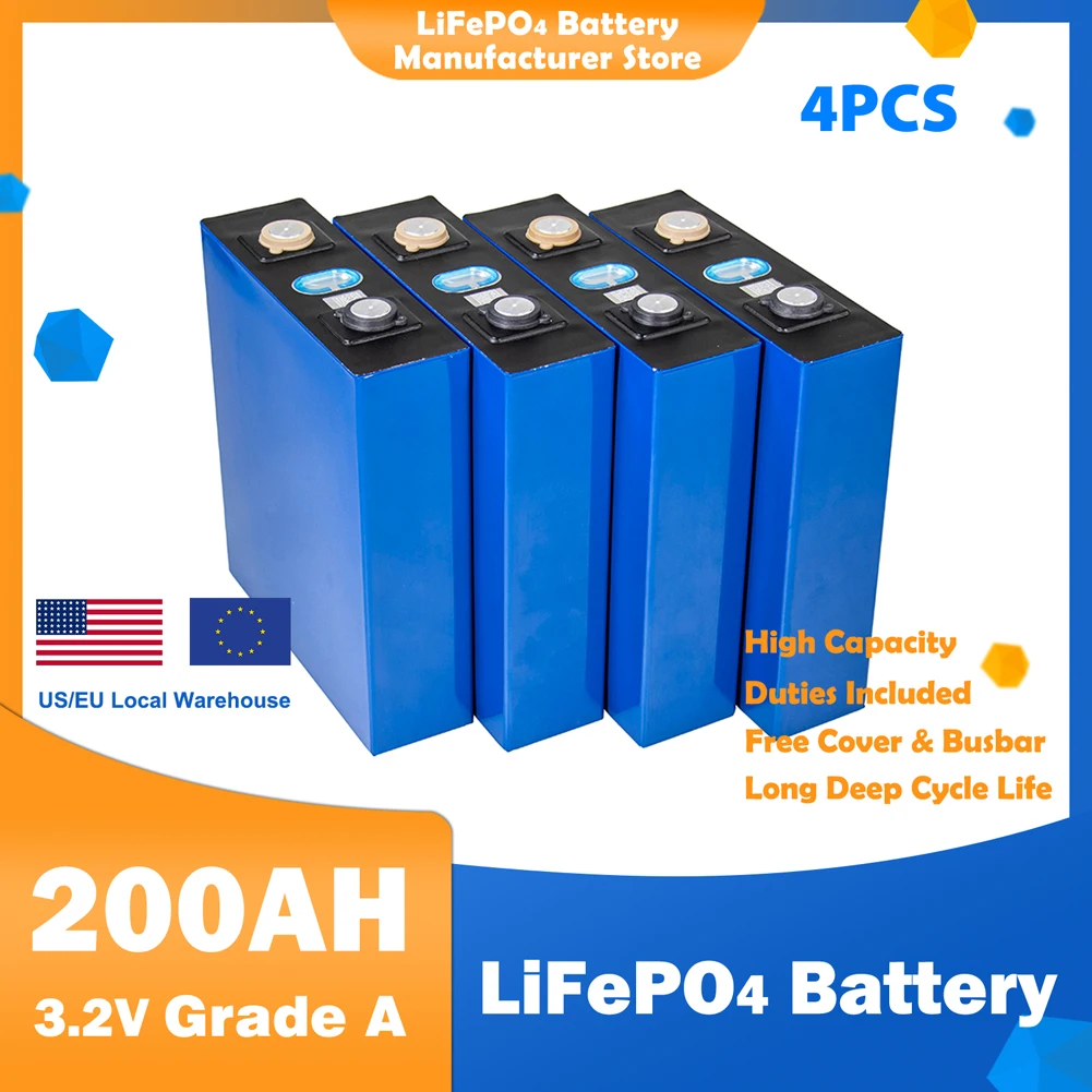 

NEW 4-32PCS 3.2V Lifepo4 105Ah Battery Inverter 12v 24v 48v Rechargeable Batteries Pack DIY RV Boat Forklift Cell EU US TAX FREE