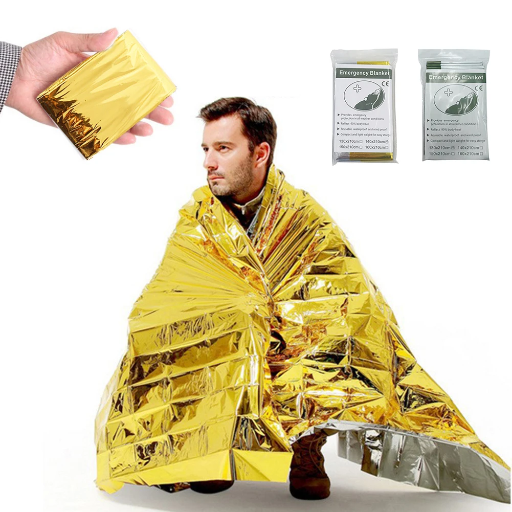 

Emergency Thermal Blanket Outdoor Waterproof Survival Blanket Aluminum Foil Hot Space Emergency Rescue Curtain Military blanket