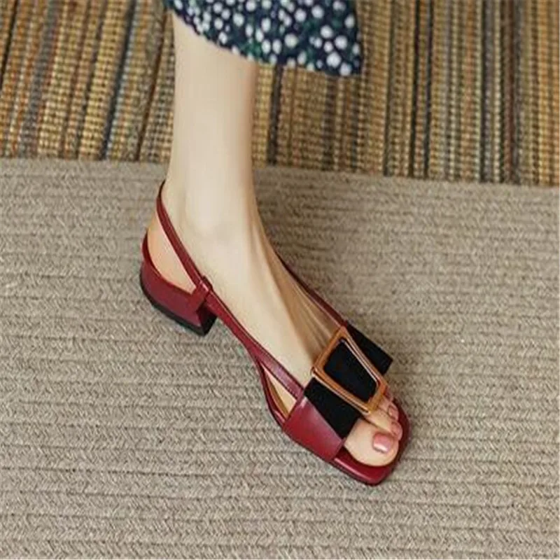 

Casual Low Heels Back Strap Summer Women Sandals 2023 Comfortable Ladies Mix Color Peep Toes Women Designer Sandalias Plus Size