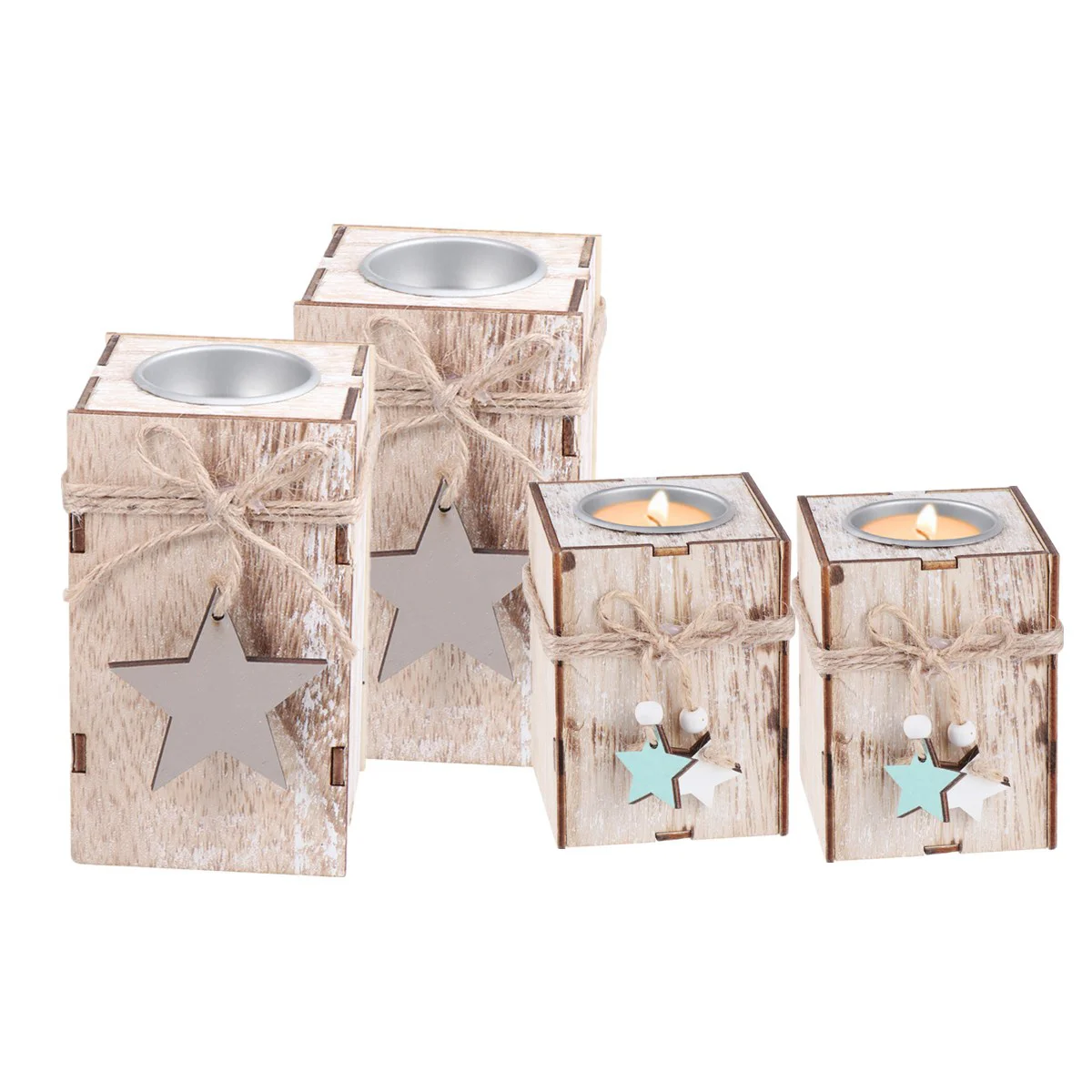 

Holder Christmas Tealight Vintage Party Decoration Centerpieces Table Votive Wood Holders Country Candlestick Woodenrack Retro